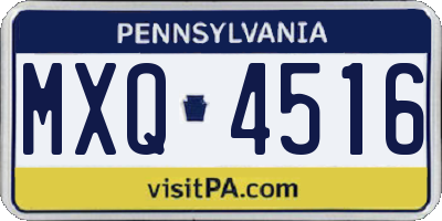PA license plate MXQ4516