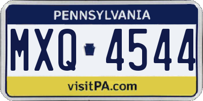 PA license plate MXQ4544