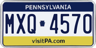 PA license plate MXQ4570