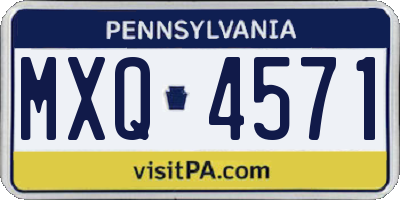 PA license plate MXQ4571