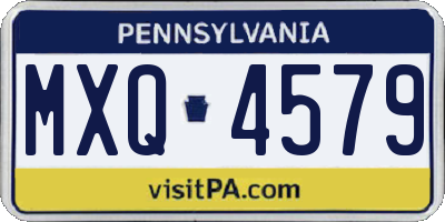 PA license plate MXQ4579