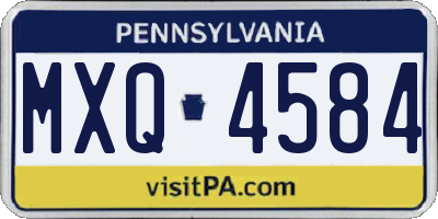 PA license plate MXQ4584