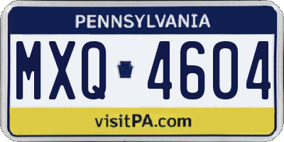 PA license plate MXQ4604