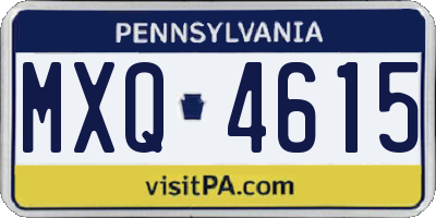 PA license plate MXQ4615