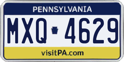 PA license plate MXQ4629