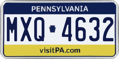 PA license plate MXQ4632