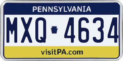 PA license plate MXQ4634