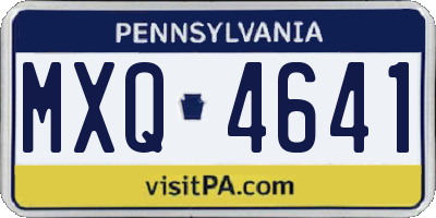 PA license plate MXQ4641