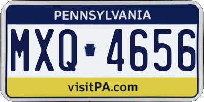 PA license plate MXQ4656