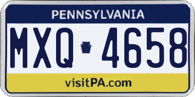 PA license plate MXQ4658