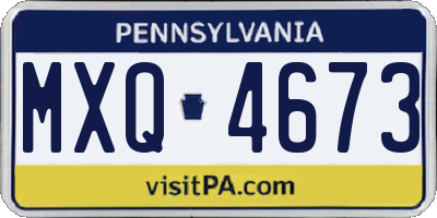 PA license plate MXQ4673