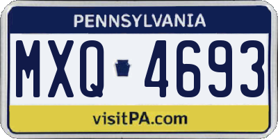 PA license plate MXQ4693