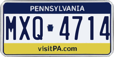 PA license plate MXQ4714