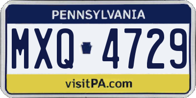 PA license plate MXQ4729
