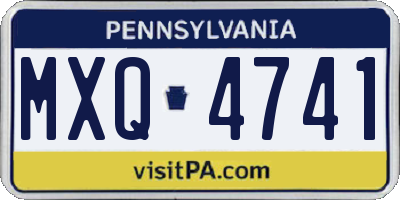 PA license plate MXQ4741