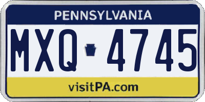 PA license plate MXQ4745