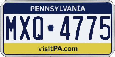 PA license plate MXQ4775