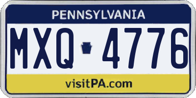 PA license plate MXQ4776