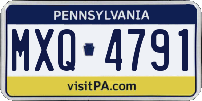 PA license plate MXQ4791
