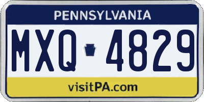PA license plate MXQ4829