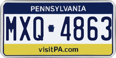 PA license plate MXQ4863