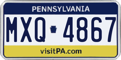 PA license plate MXQ4867