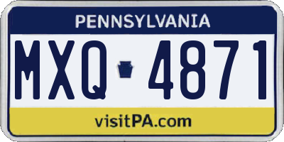 PA license plate MXQ4871