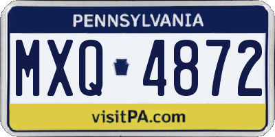 PA license plate MXQ4872