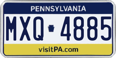 PA license plate MXQ4885