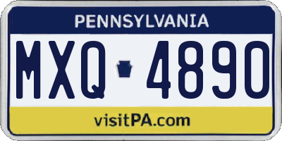 PA license plate MXQ4890