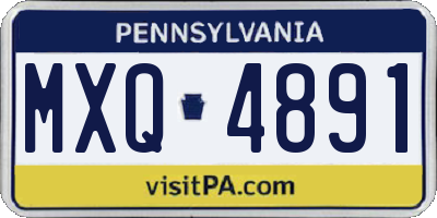 PA license plate MXQ4891