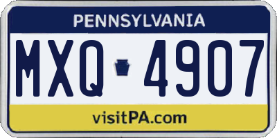 PA license plate MXQ4907
