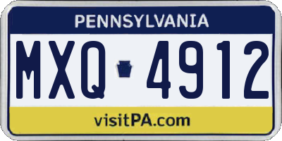 PA license plate MXQ4912