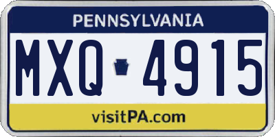 PA license plate MXQ4915