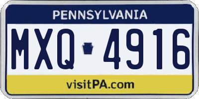 PA license plate MXQ4916