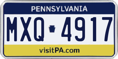 PA license plate MXQ4917