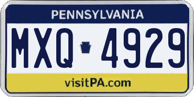 PA license plate MXQ4929