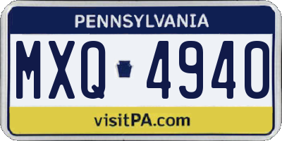 PA license plate MXQ4940