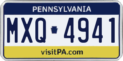 PA license plate MXQ4941