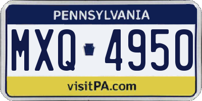 PA license plate MXQ4950