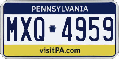 PA license plate MXQ4959