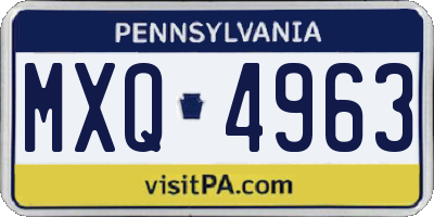 PA license plate MXQ4963
