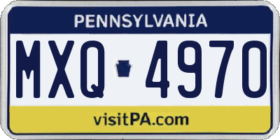 PA license plate MXQ4970