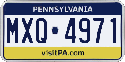 PA license plate MXQ4971