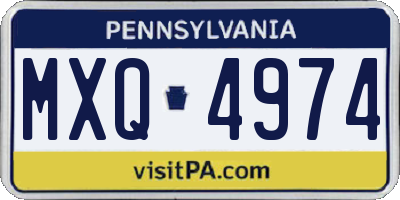 PA license plate MXQ4974