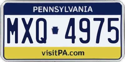 PA license plate MXQ4975
