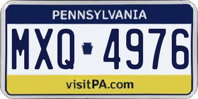 PA license plate MXQ4976