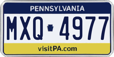 PA license plate MXQ4977