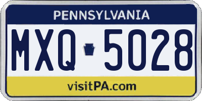 PA license plate MXQ5028