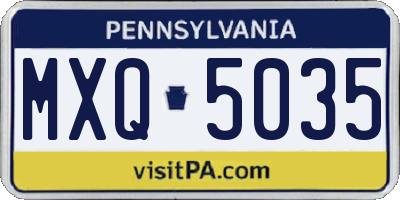 PA license plate MXQ5035